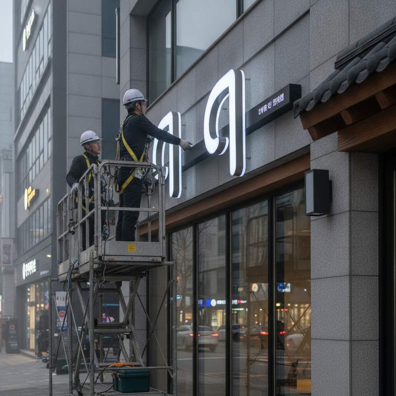 간판제작 작업 이미지